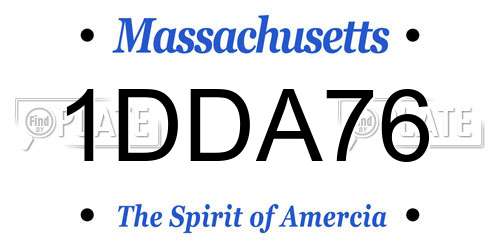 1DDA76 Massachusetts License Plate