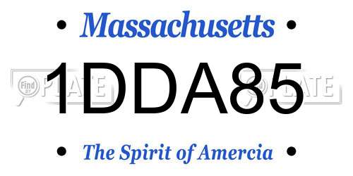 1DDA85 Massachusetts License Plate