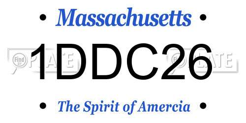 1DDC26 Massachusetts License Plate