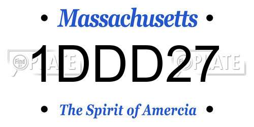 1DDD27 Massachusetts License Plate
