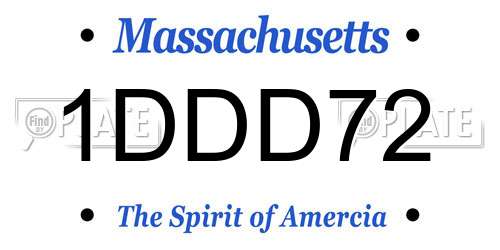 1DDD72 Massachusetts License Plate