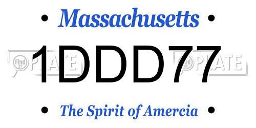 1DDD77 Massachusetts License Plate