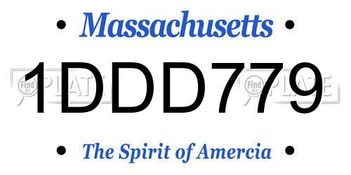 1DDD779 Massachusetts License Plate