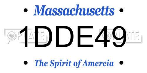 1DDE49 Massachusetts License Plate