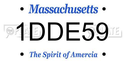 1DDE59 Massachusetts License Plate