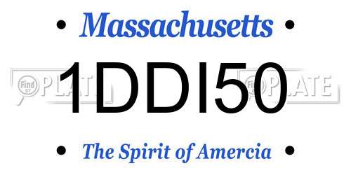 1DDI50 Massachusetts License Plate