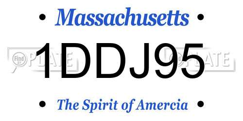 1DDJ95 Massachusetts License Plate