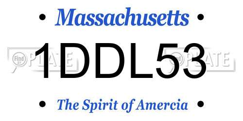 1DDL53 Massachusetts License Plate