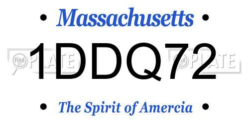 1DDQ72 Massachusetts License Plate