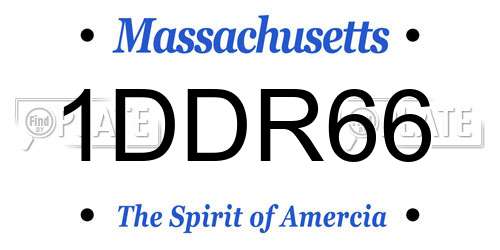 1DDR66 Massachusetts License Plate
