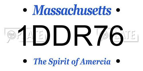1DDR76 Massachusetts License Plate