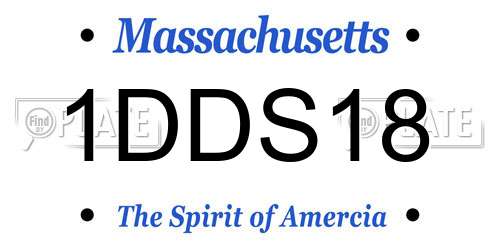 1DDS18 Massachusetts License Plate
