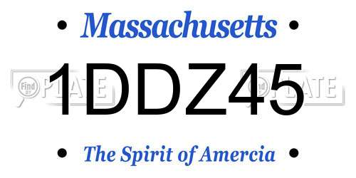 1DDZ45 Massachusetts License Plate