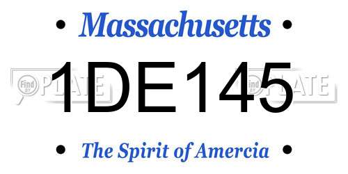 1DE145 Massachusetts License Plate