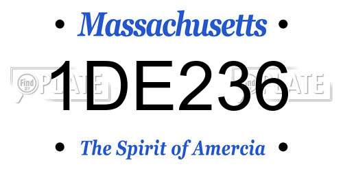 1DE236 Massachusetts License Plate