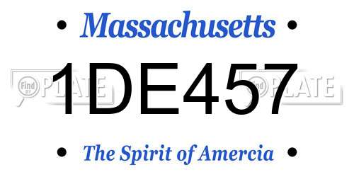 1DE457 Massachusetts License Plate