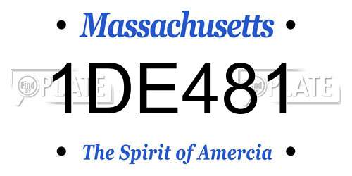 1DE481 Massachusetts License Plate