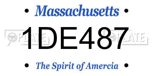 1DE487 Massachusetts License Plate
