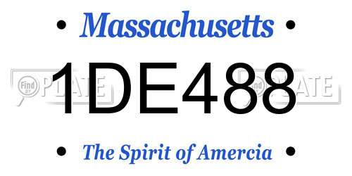1DE488 Massachusetts License Plate