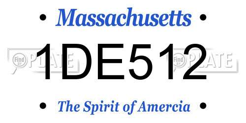 1DE512 Massachusetts License Plate