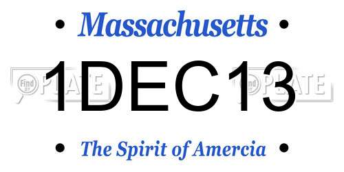 1DEC13 Massachusetts License Plate