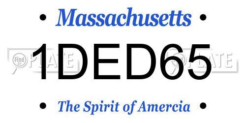 1DED65 Massachusetts License Plate