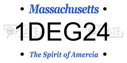 1DEG24 Massachusetts License Plate