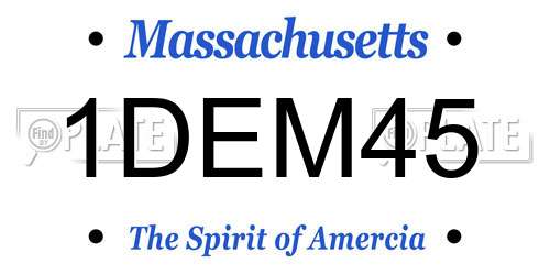 1DEM45 Massachusetts License Plate