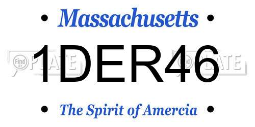 1DER46 Massachusetts License Plate