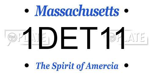 1DET11 Massachusetts License Plate