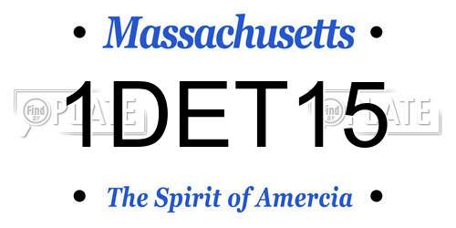 1DET15 Massachusetts License Plate