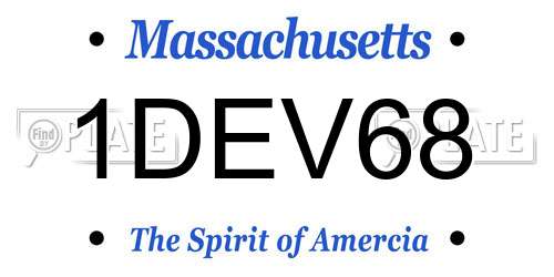 1DEV68 Massachusetts License Plate