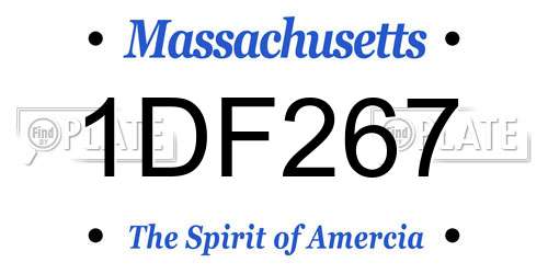1DF267 Massachusetts License Plate