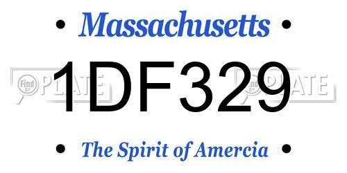 1DF329 Massachusetts License Plate