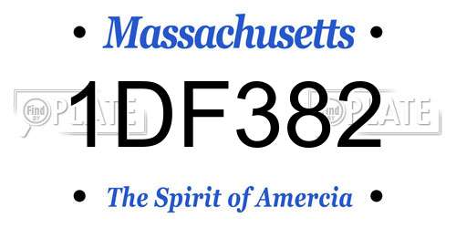 1DF382 Massachusetts License Plate