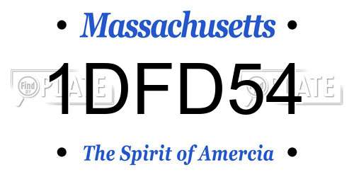 1DFD54 Massachusetts License Plate