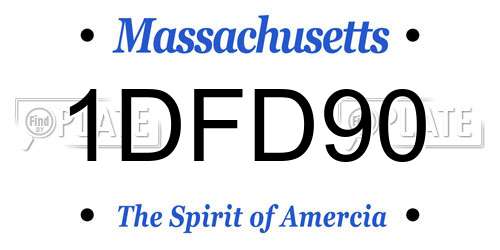 1DFD90 Massachusetts License Plate