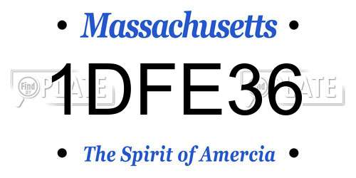 1DFE36 Massachusetts License Plate