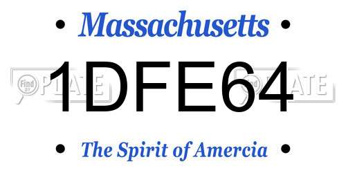 1DFE64 Massachusetts License Plate