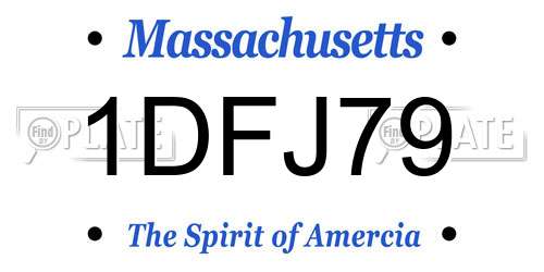 1DFJ79 Massachusetts License Plate