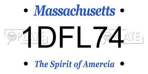 1DFL74 Massachusetts License Plate