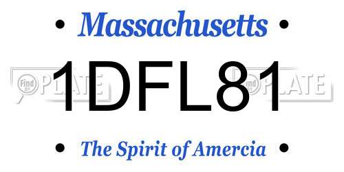 1DFL81 Massachusetts License Plate