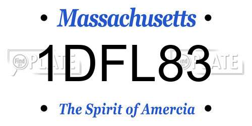 1DFL83 Massachusetts License Plate