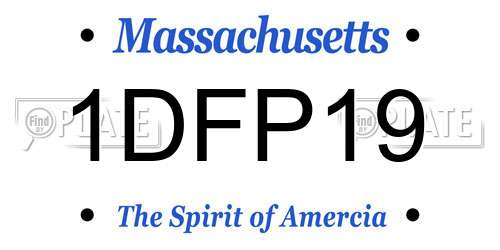 1DFP19 Massachusetts License Plate