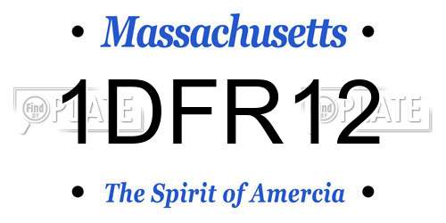 1DFR12 Massachusetts License Plate