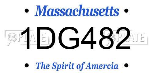 1DG482 Massachusetts License Plate