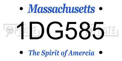 1DG585 Massachusetts License Plate