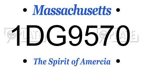 1DG9570 Massachusetts License Plate