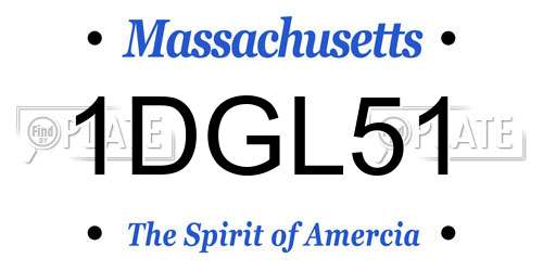 1DGL51 Massachusetts License Plate