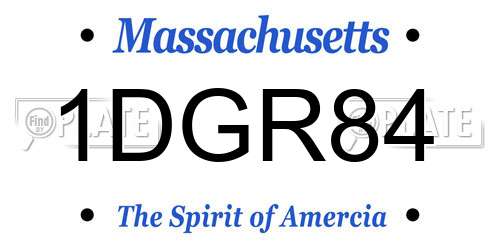 1DGR84 Massachusetts License Plate